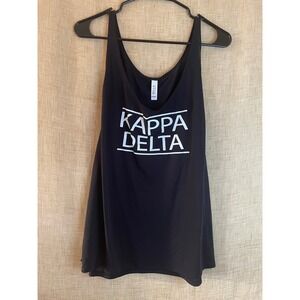 Bella Canvas Kappa Delta Tank Top Sleeveless‎ Casual Black Top Size L
